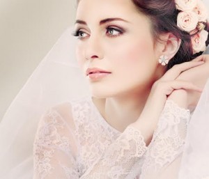 Portrait of beautiful bride. Wedding dress. Wedding decoration